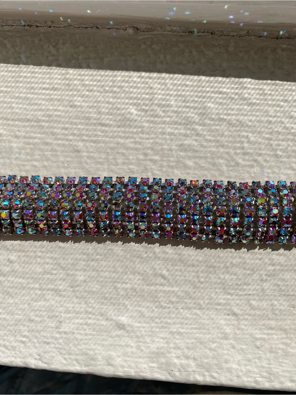 50s vintage Aurora borealis rhinestone bracelet